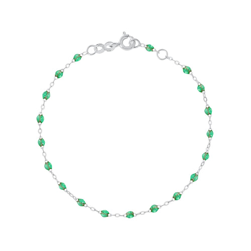 Gigi Clozeau - Bracelet menthe Classique Gigi, or blanc, 19 cm