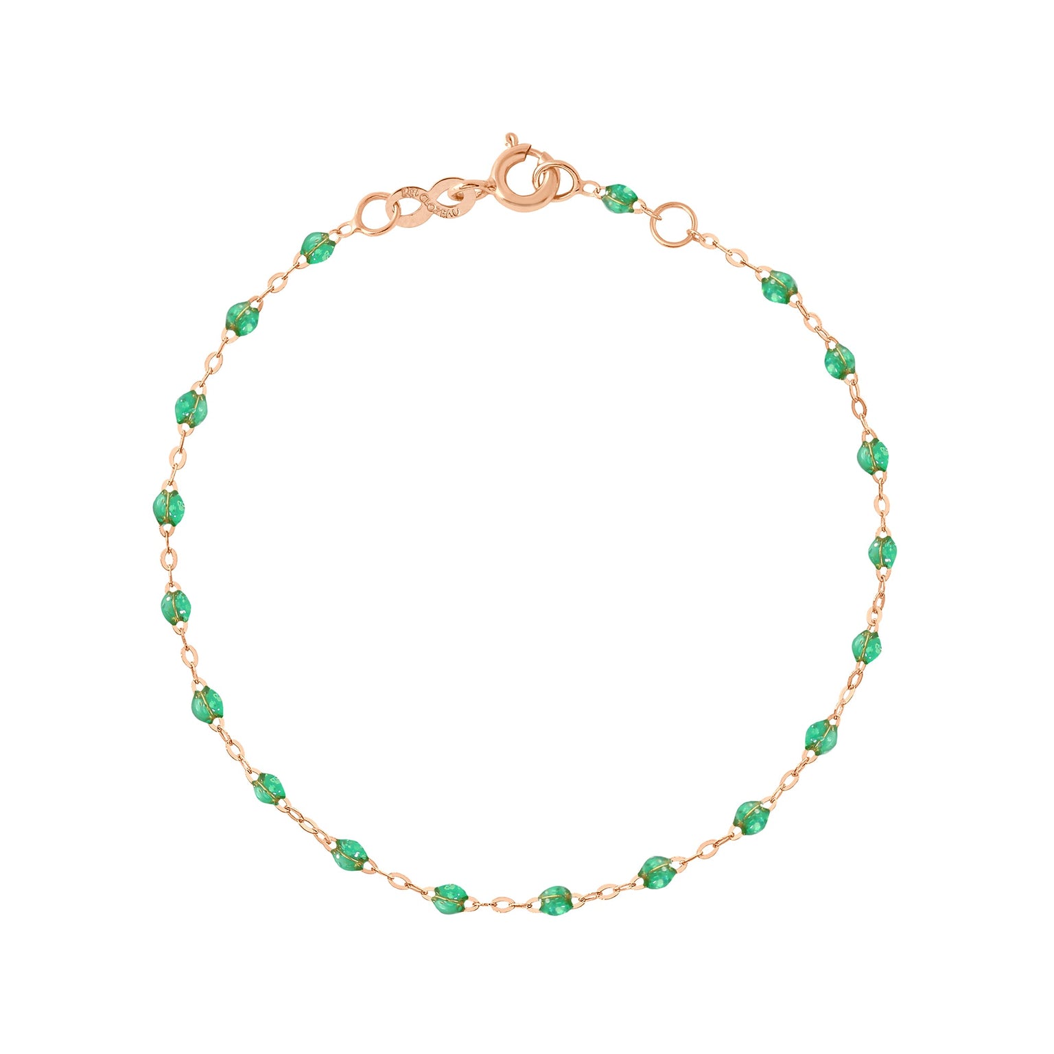 Gigi Clozeau - Bracelet menthe Classique Gigi, or rose, 17 cm