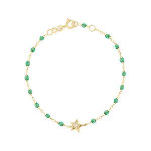 Gigi Clozeau - Bracelet menthe Etoile diamant, or jaune, 17 cm