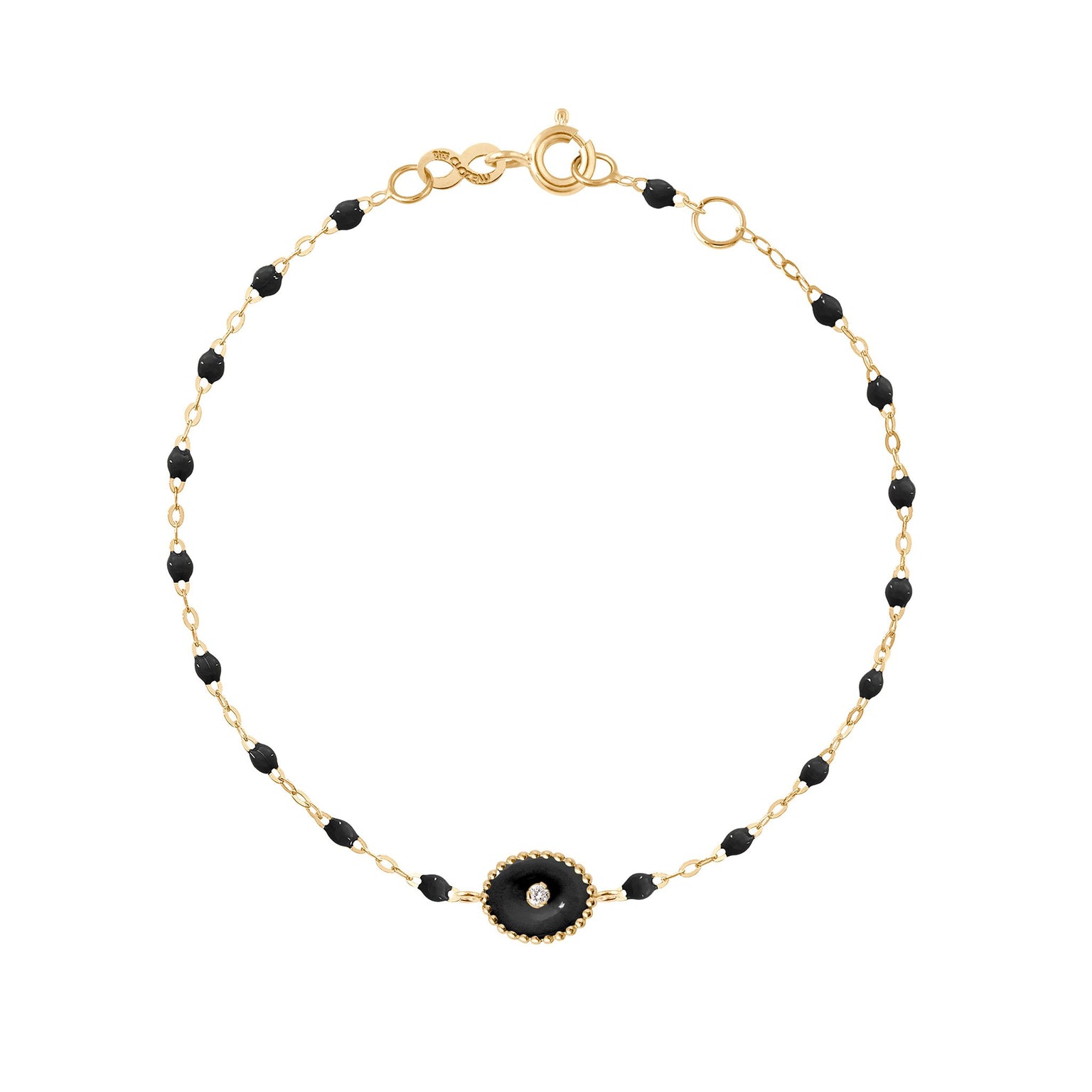 Gigi Clozeau - Bracelet noir Etoile du Nord diamant, or jaune, 17 cm