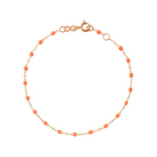 Gigi Clozeau - Bracelet orange fluo Classique Gigi, or rose, 17 cm
