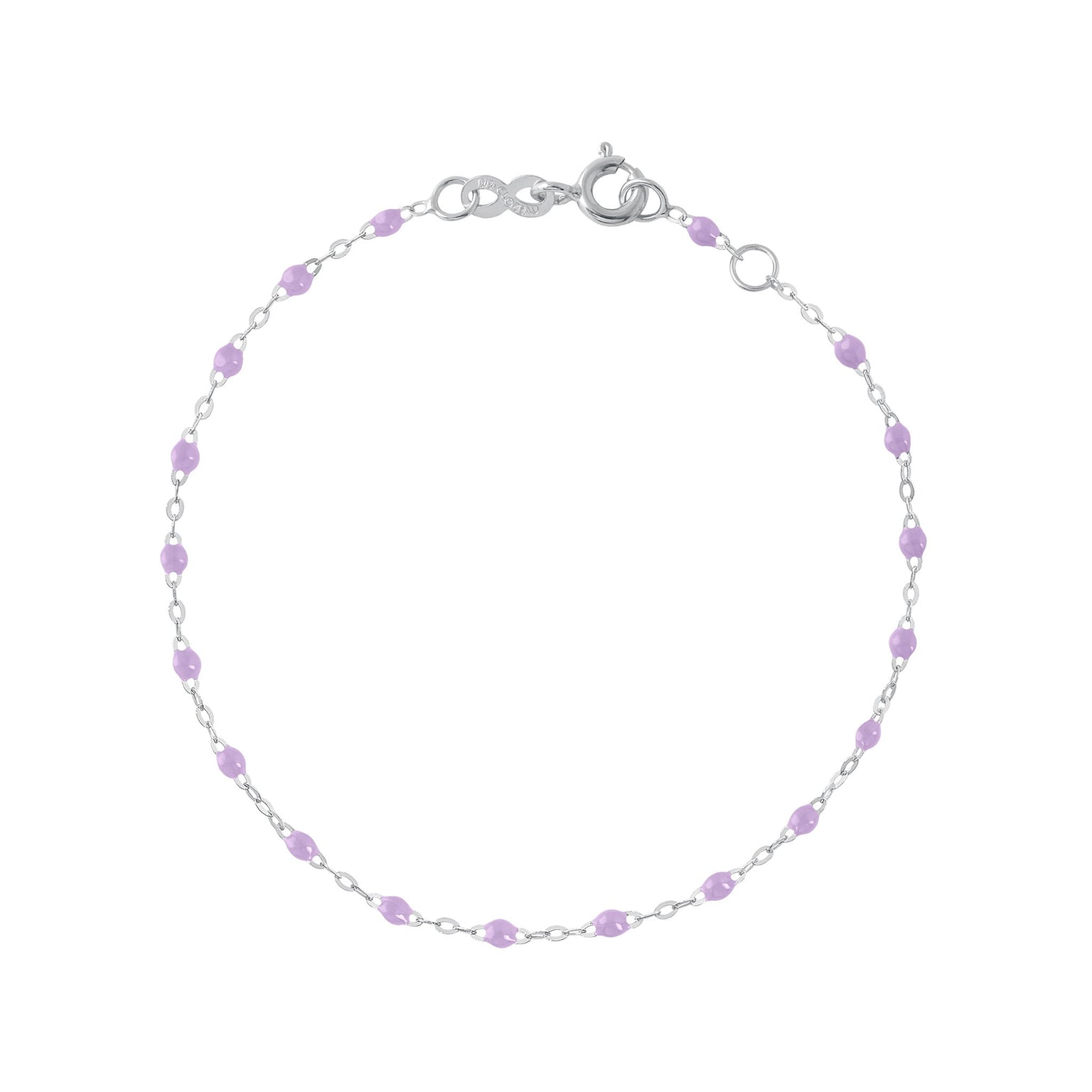 Gigi Clozeau - Bracelet parme Classique Gigi, or blanc, 17 cm