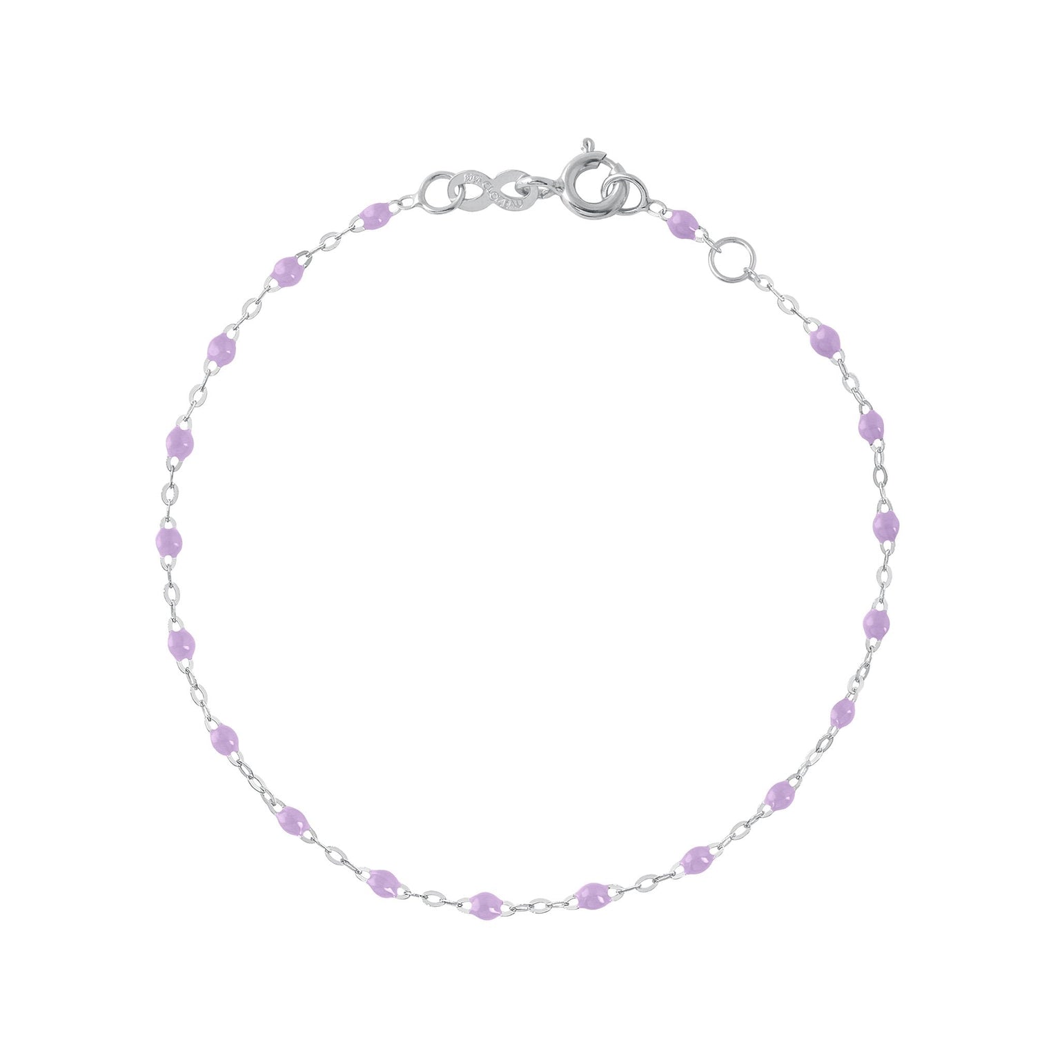 Gigi Clozeau - Bracelet parme Classique Gigi, or blanc, 19 cm