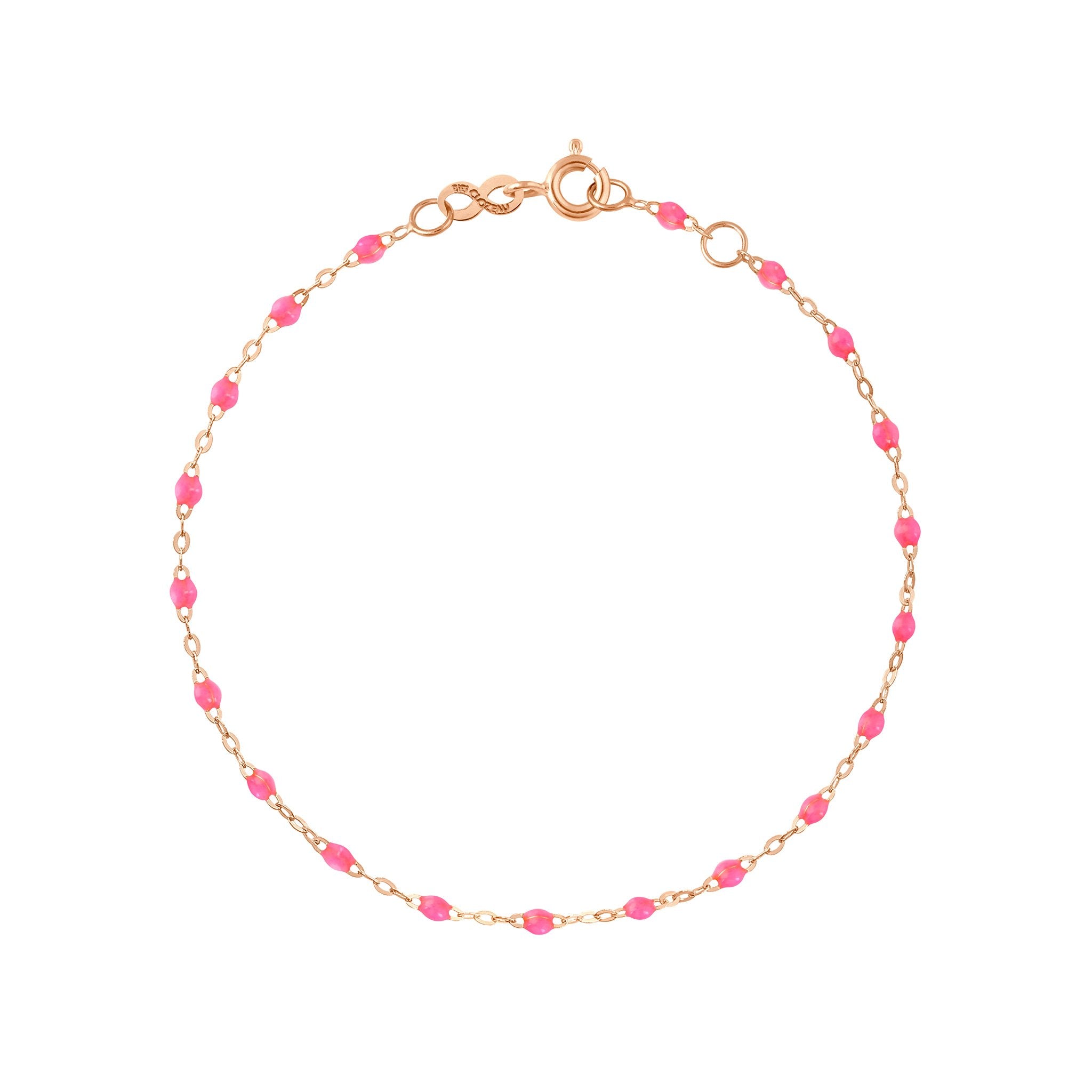 Gigi Clozeau - Bracelet rose fluo Classique Gigi, or rose, 17 cm