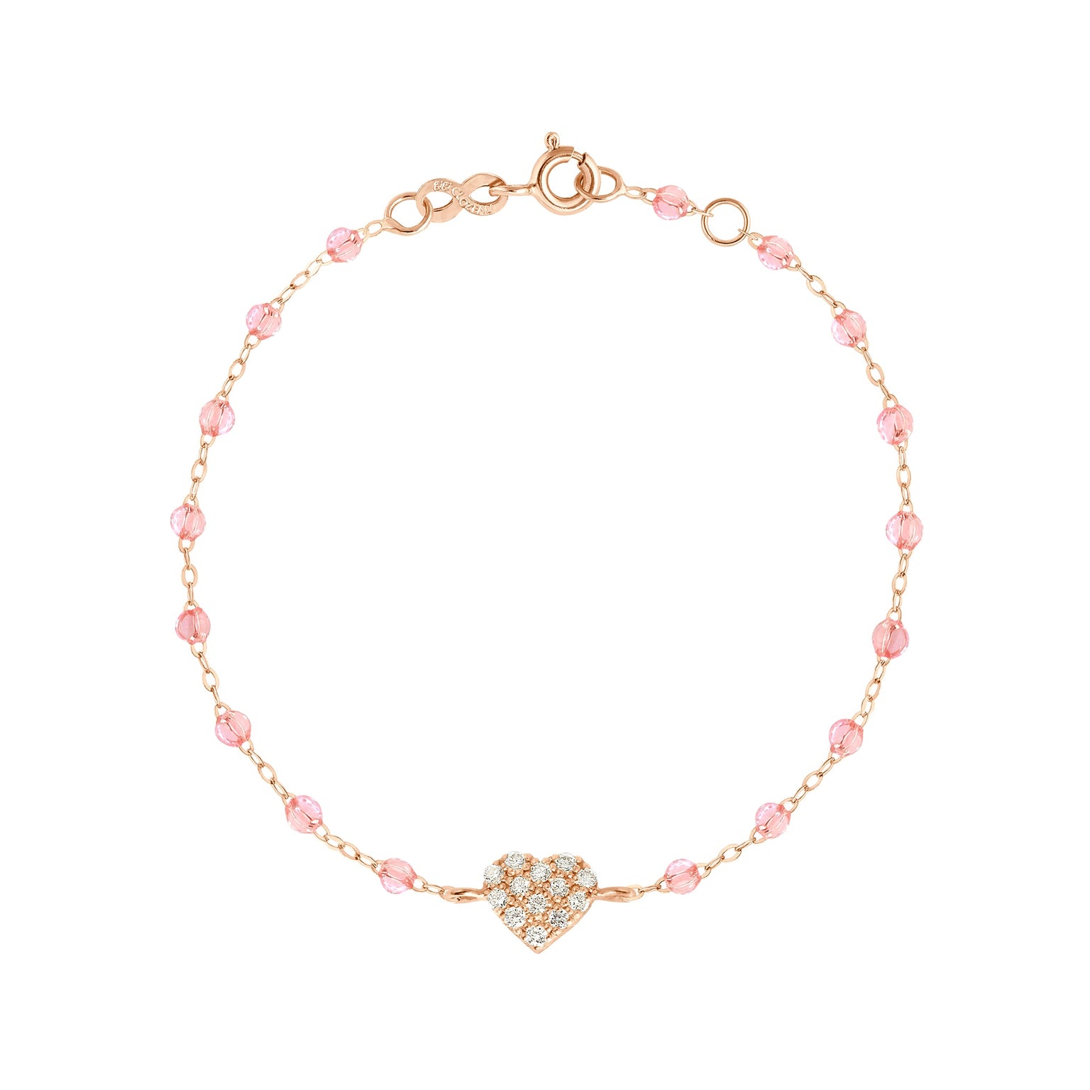 Gigi Clozeau - Bracelet rosée In Love, diamants, or rose, 17 cm