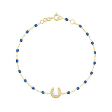 Gigi Clozeau - Bracelet saphir Fer à cheval, diamants, or jaune, 17 cm