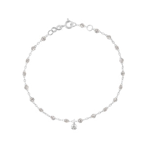 Gigi Clozeau - Bracelet sparkle Gigi Suprême, or blanc, 1 diamant, 17 cm