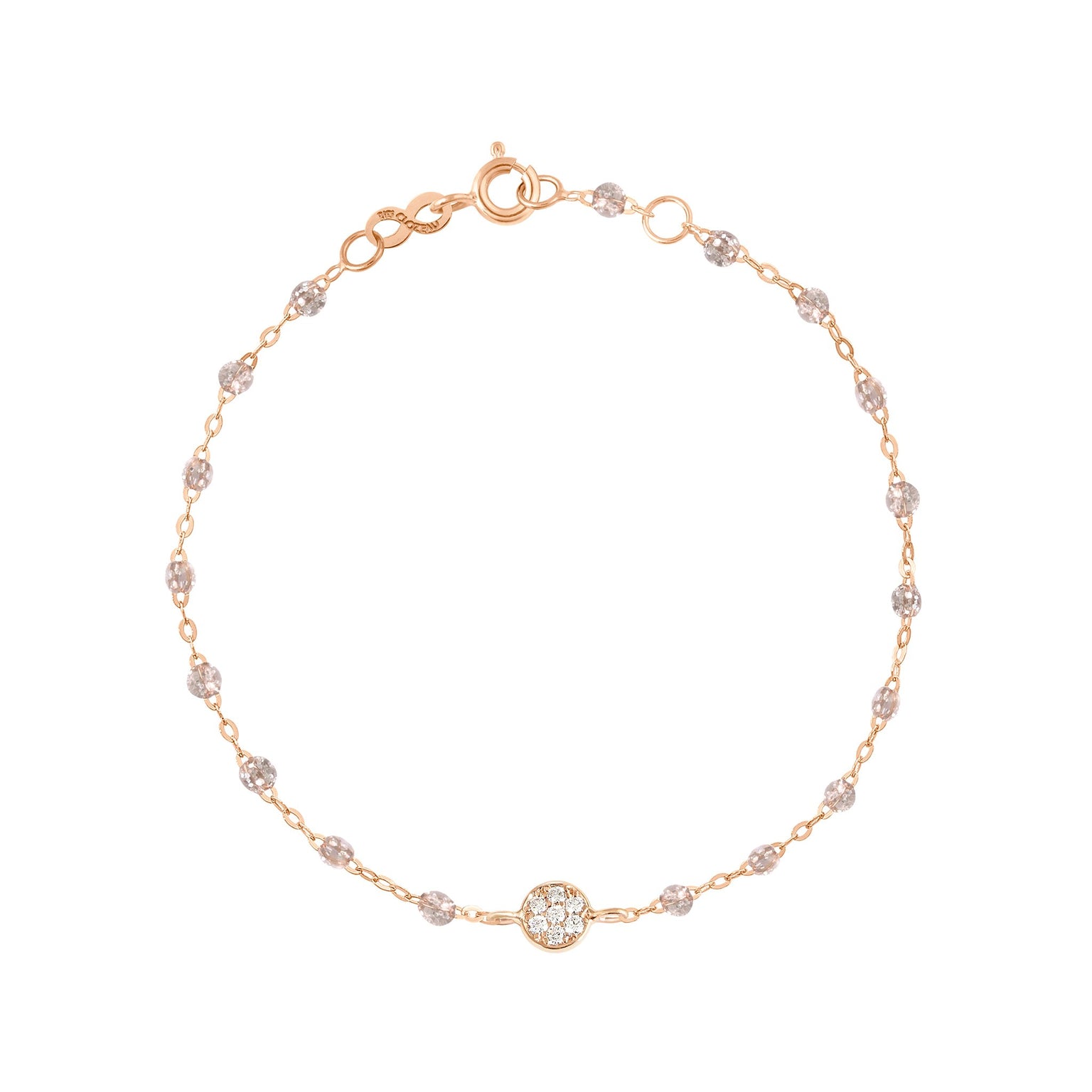 Gigi Clozeau - Bracelet sparkle Puce diamants, or rose, 17 cm