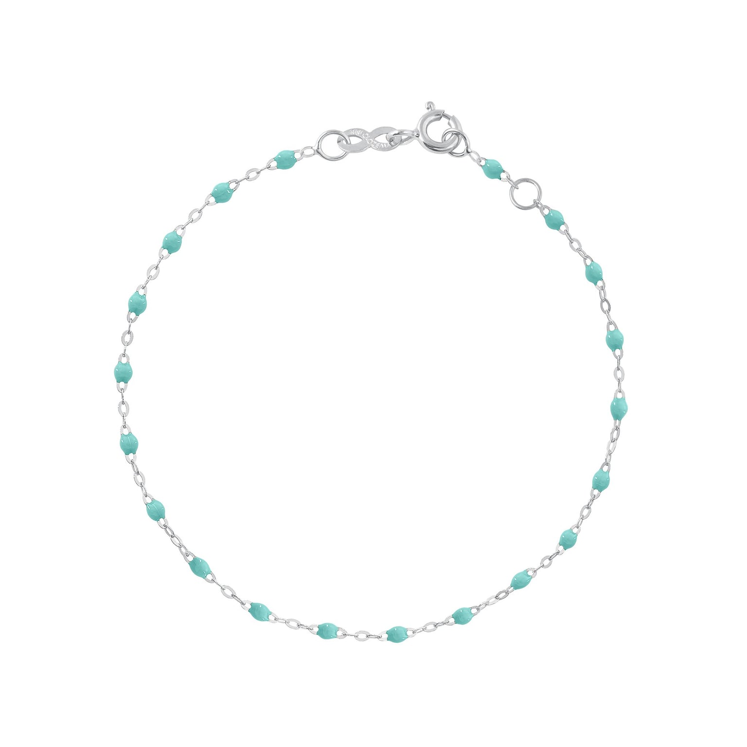 Gigi Clozeau - Bracelet vert d'eau Classique Gigi, or blanc, 17 cm