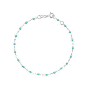 Gigi Clozeau - Bracelet vert d'eau Classique Gigi, or blanc, 19 cm