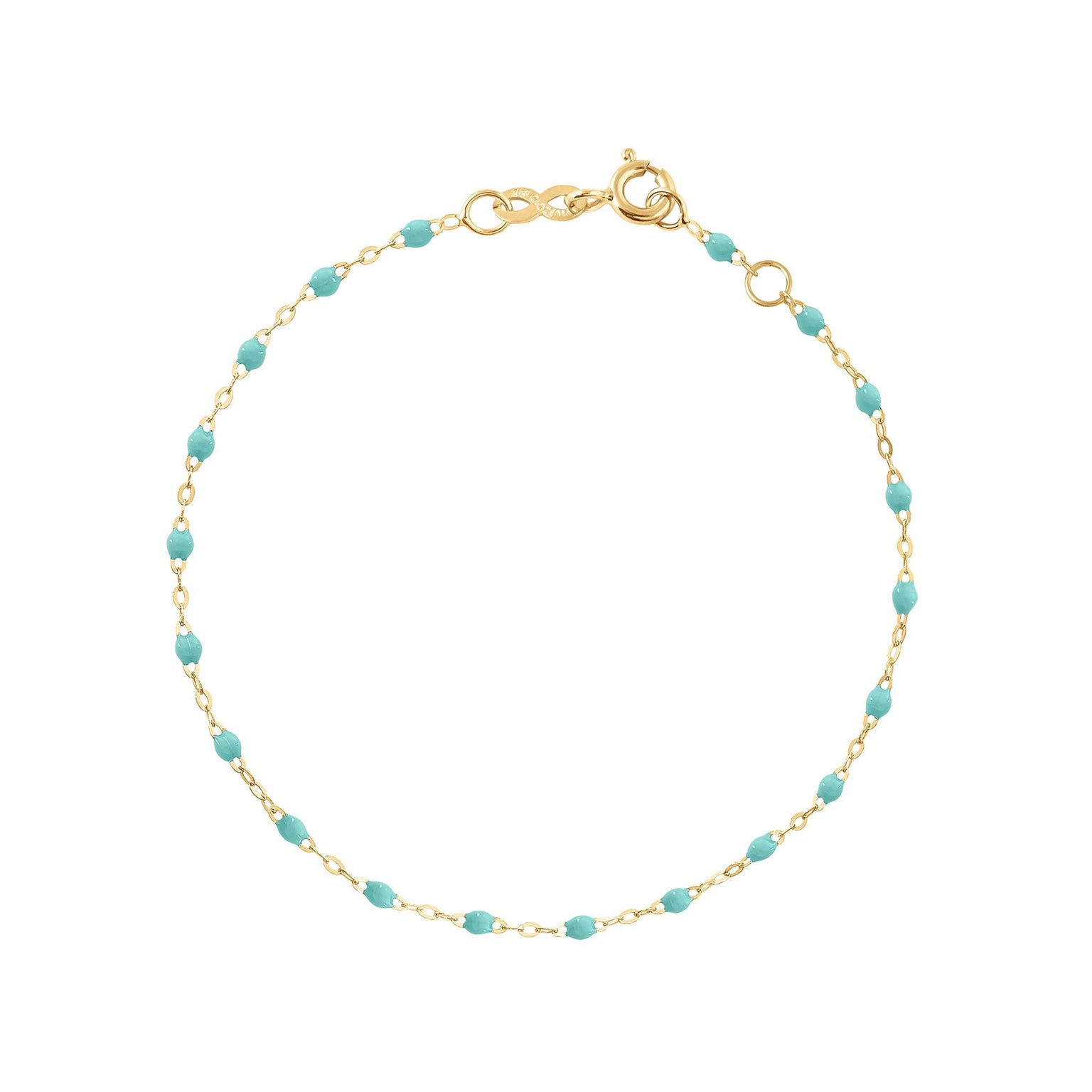 Gigi Clozeau - Bracelet vert d'eau Classique Gigi, or jaune, 15 cm
