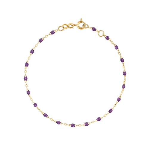 Gigi Clozeau - Bracelet violet Classique Gigi, or jaune, 15 cm