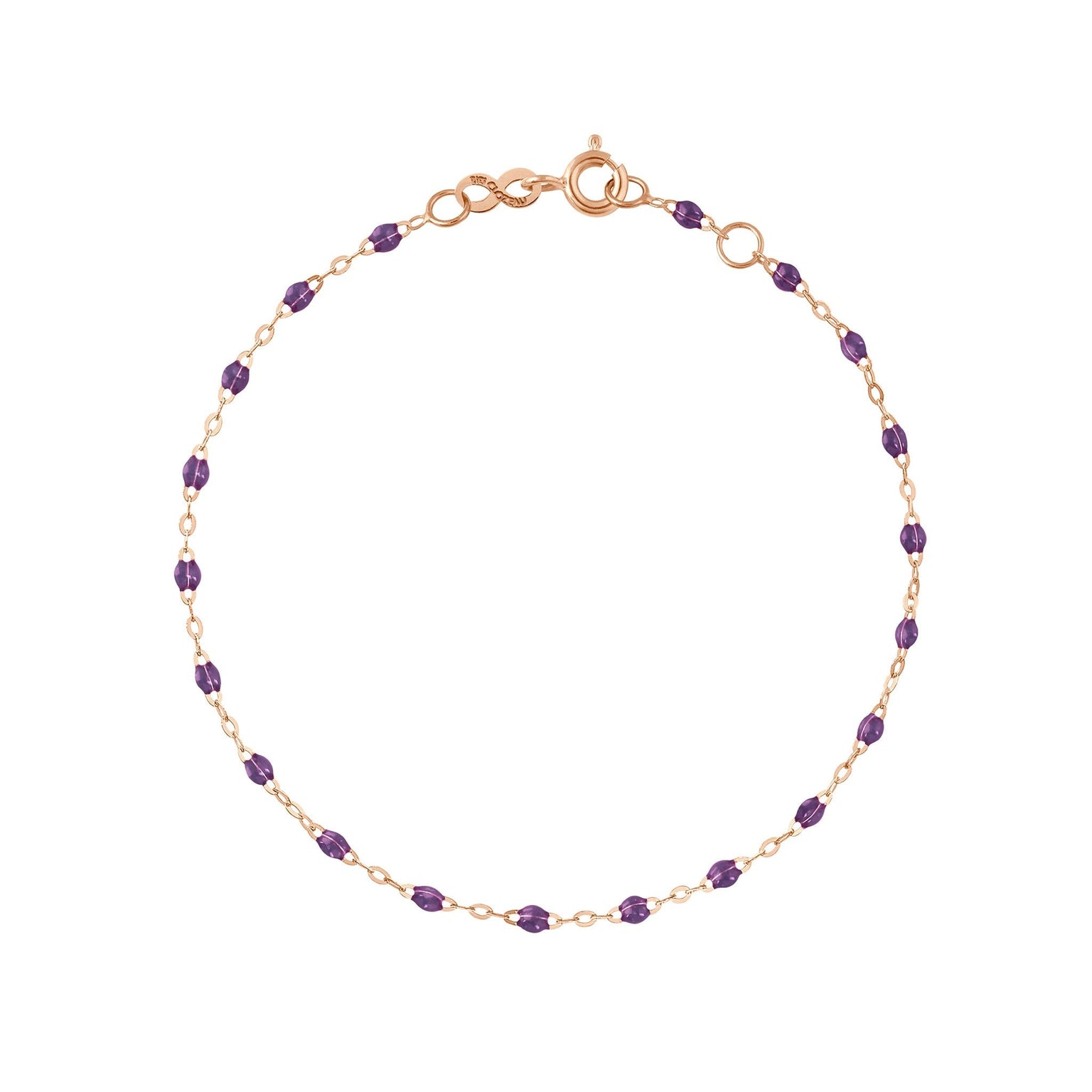 Gigi Clozeau - Bracelet violet Classique Gigi, or rose, 19 cm