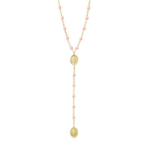 Gigi Clozeau - Chapelet Madone rose bébé, or jaune, 42 cm
