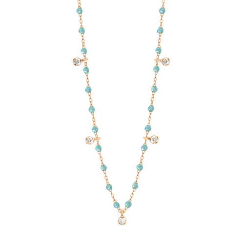 Gigi Clozeau - Collier aqua Gigi Suprême, or rose, 5 diamants, 45 cm
