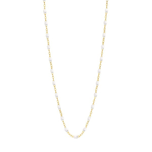 Gigi Clozeau - Collier blanc Classique Gigi, or jaune, 45 cm