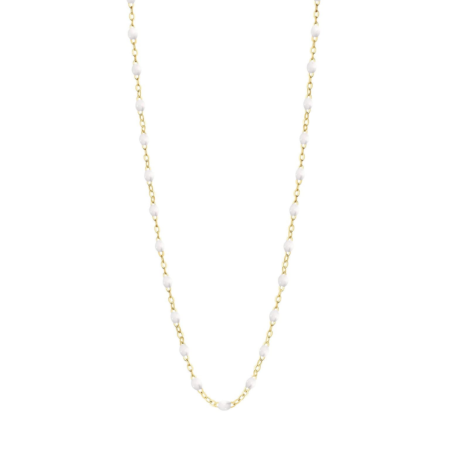 Gigi Clozeau - Collier blanc Classique Gigi, or jaune, 50 cm