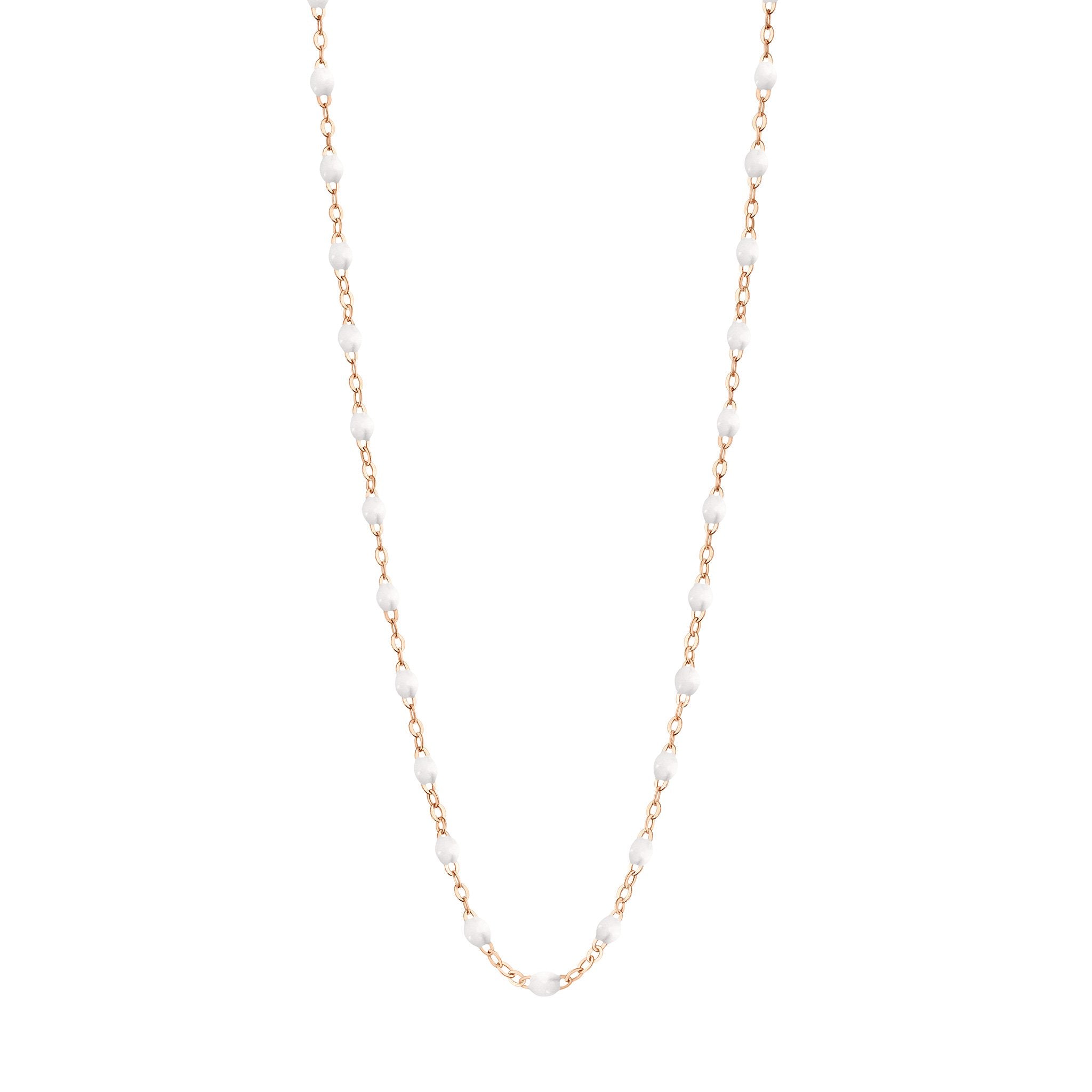 Gigi Clozeau - Collier blanc Classique Gigi, or rose, 45 cm