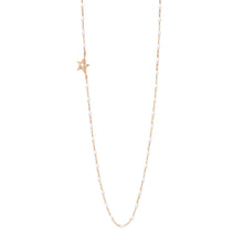 Gigi Clozeau - Collier blanc Etoile, diamant, or rose, 42 cm