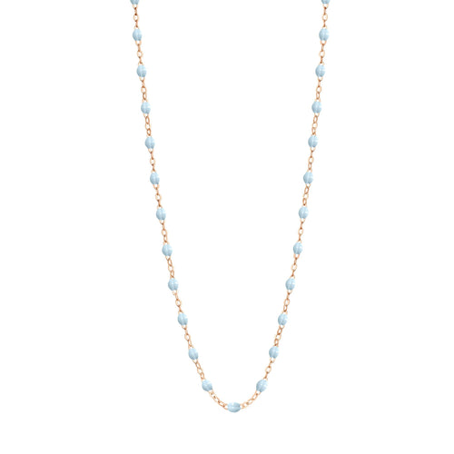 Gigi Clozeau - Collier bleu layette Classique Gigi, or rose, 45 cm