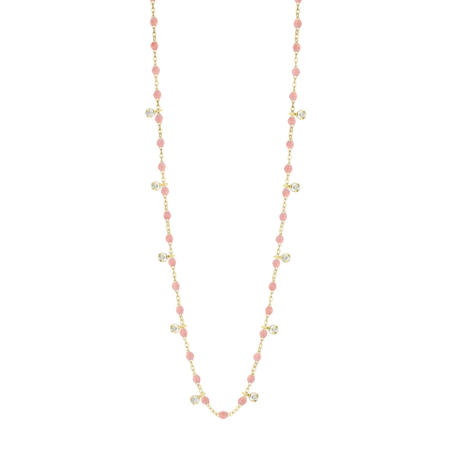 Gigi Clozeau - Collier blush Gigi Suprême, or jaune, 10 diamants, 60 cm