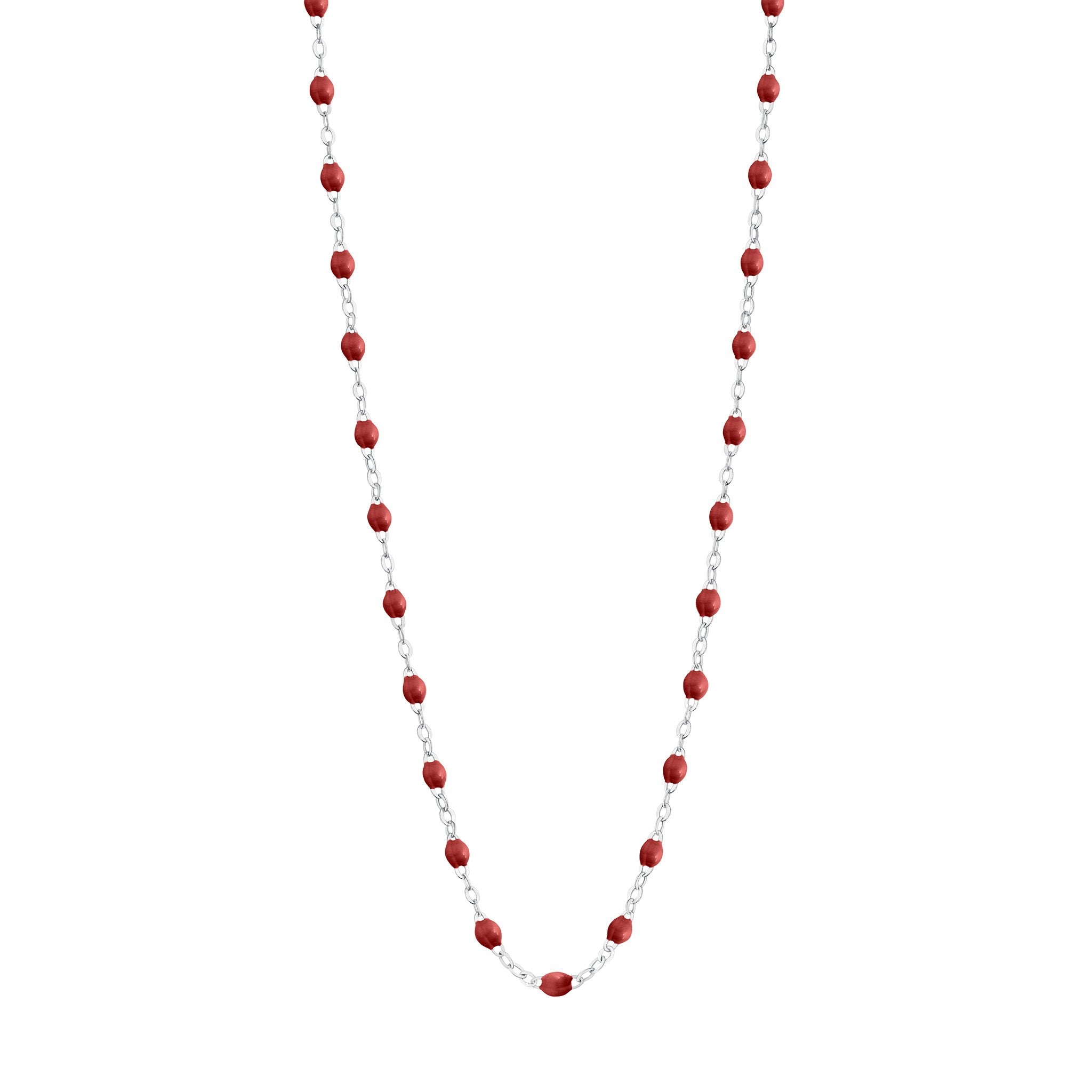 Gigi Clozeau - Collier bordeaux Classique Gigi, or blanc, 42 cm