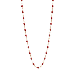 Gigi Clozeau - Collier bordeaux Classique Gigi, or rose, 45 cm