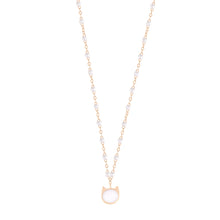 Gigi Clozeau - Collier Chat résine blanche, or rose