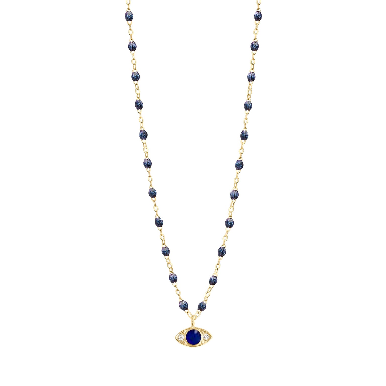 Gigi Clozeau - Collier Classique Gigi Eye nuit, or jaune, diamants, 42 cm