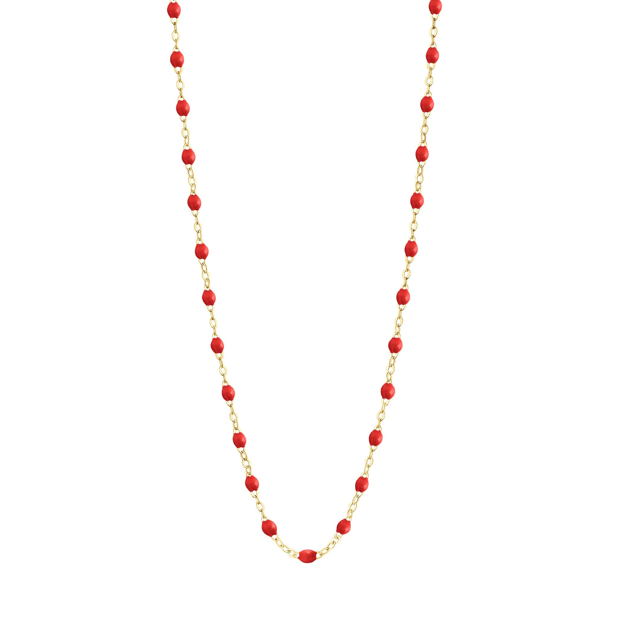 Gigi Clozeau - Collier coquelicot Classique Gigi, or jaune, 50 cm