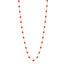 Gigi Clozeau - Collier coquelicot Classique Gigi, or jaune, 50 cm