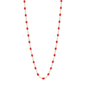 Gigi Clozeau - Collier coquelicot Classique Gigi, or rose, 45 cm