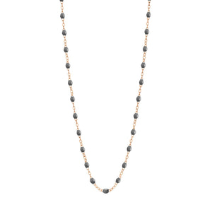 Gigi Clozeau - Collier gris foncé Classique Gigi, or rose, 45 cm