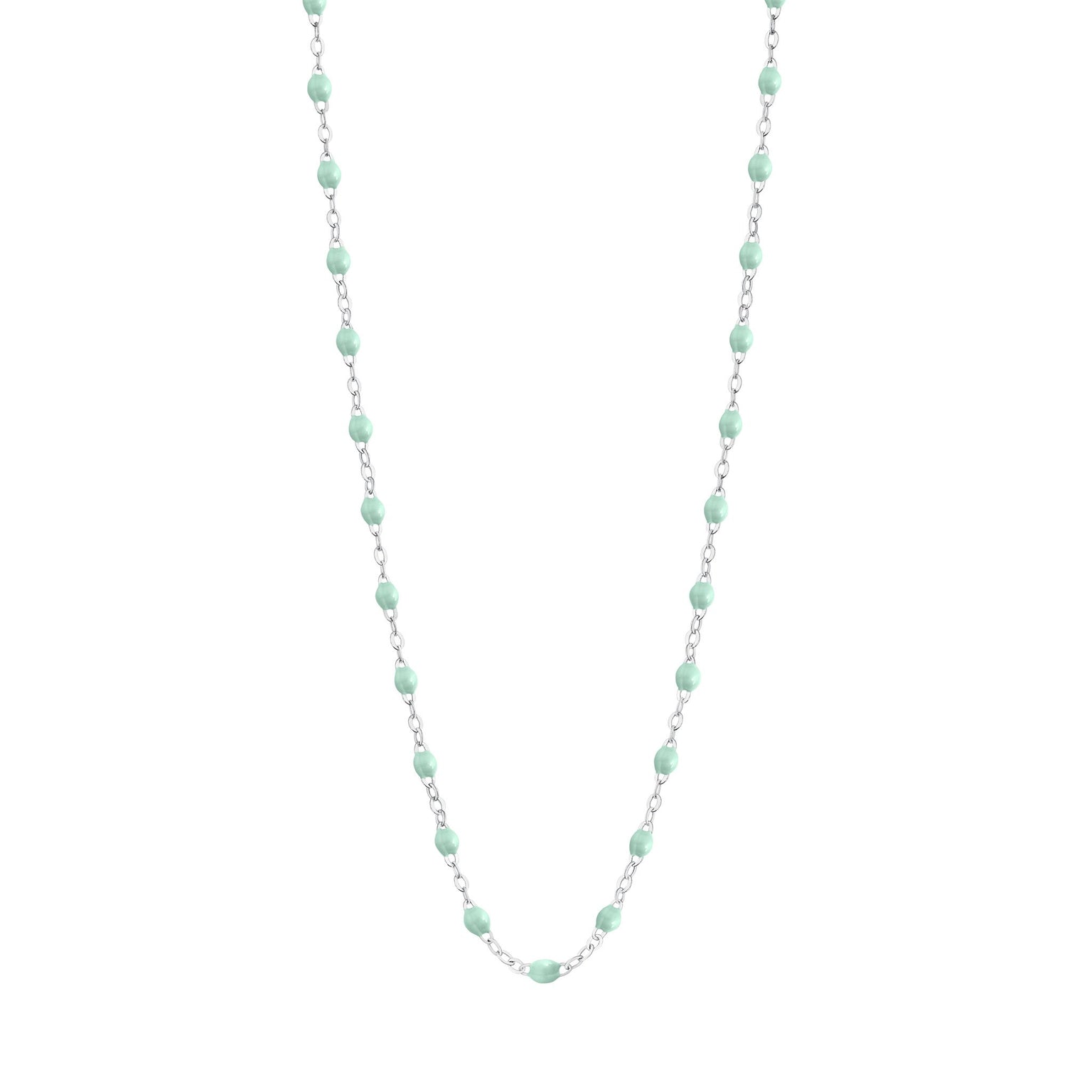 Gigi Clozeau - Collier jade Classique Gigi, or blanc, 45 cm
