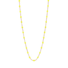 Gigi Clozeau - Collier jaune fluo Classique Gigi, or rose, 45 cm