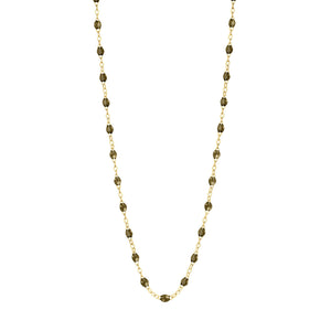 Gigi Clozeau - Collier kaki Classique Gigi, or jaune, 42 cm