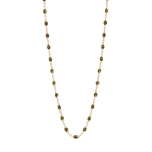 Gigi Clozeau - Collier kaki Classique Gigi, or rose, 45 cm