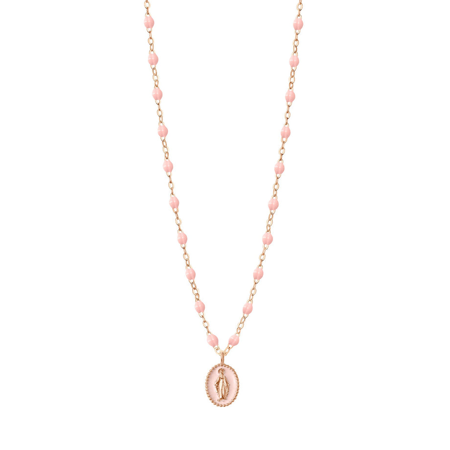 Gigi Clozeau - Collier Madone résine rose bébé, or rose, 42 cm