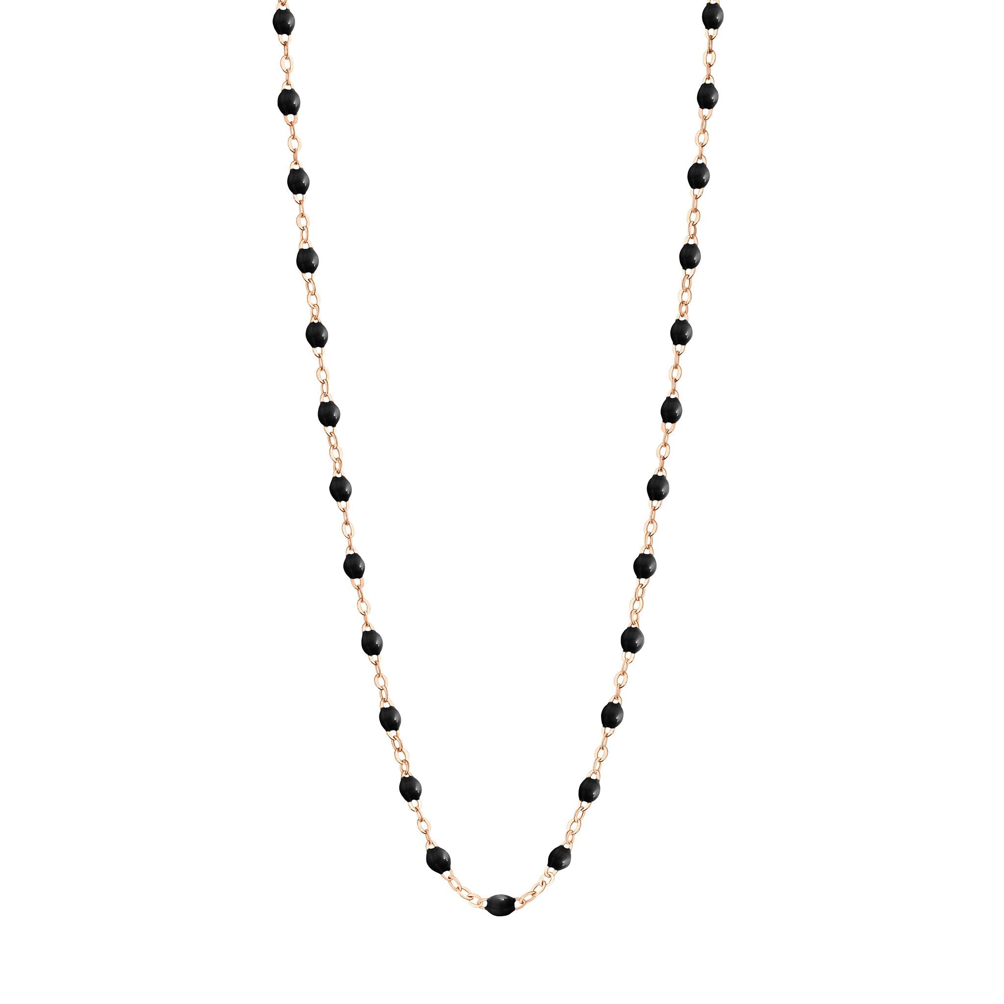 Gigi Clozeau - Collier noir Classique Gigi, or rose, 45 cm