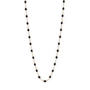 Gigi Clozeau - Collier noir Classique Gigi, or rose, 45 cm