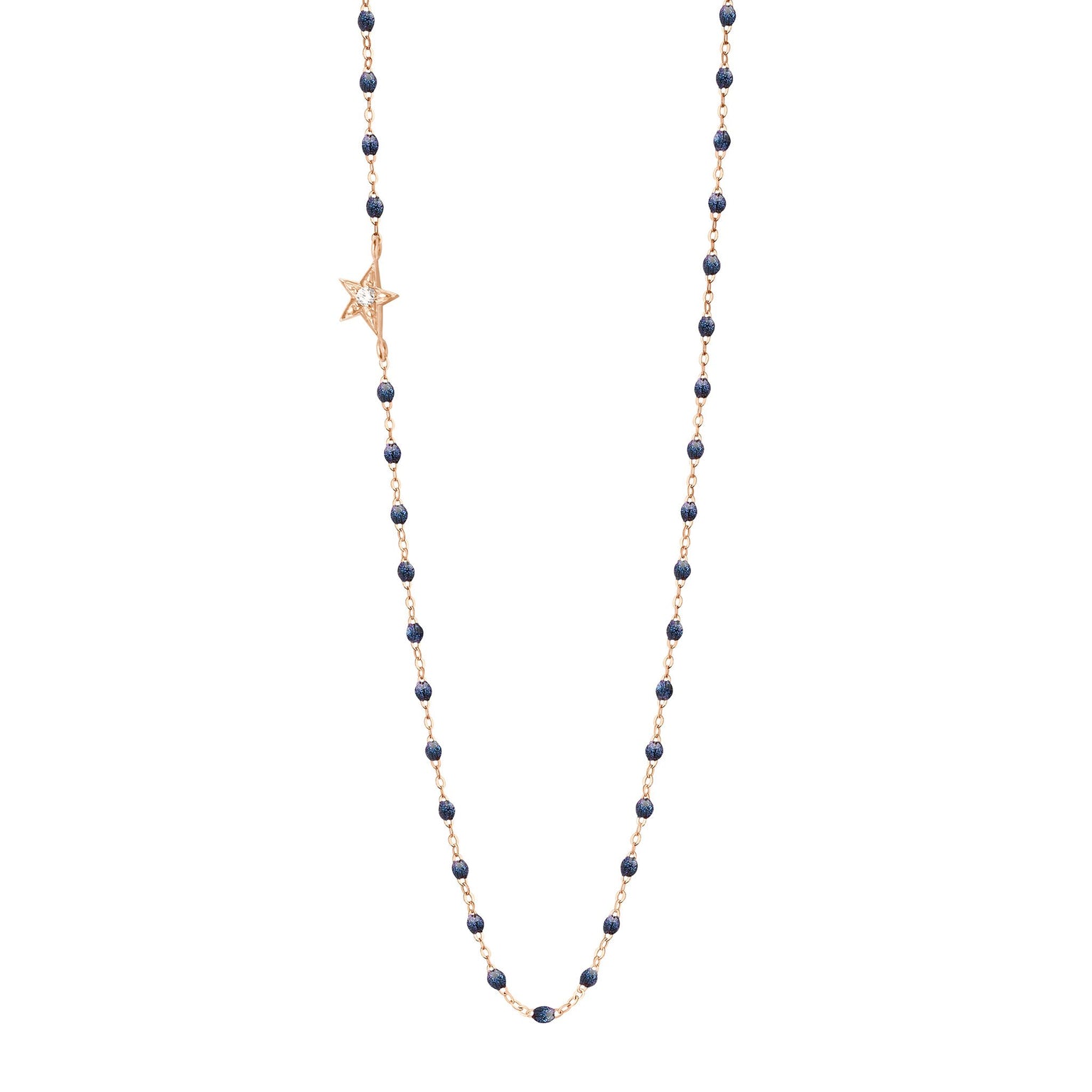 Gigi Clozeau - Collier nuit Etoile, diamant, or rose, 42 cm
