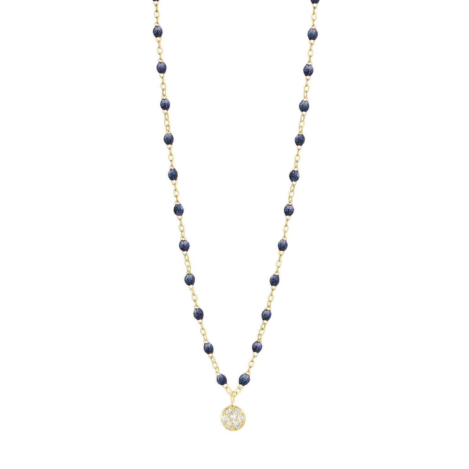 Gigi Clozeau - Collier nuit Puce diamants, or jaune, 42 cm