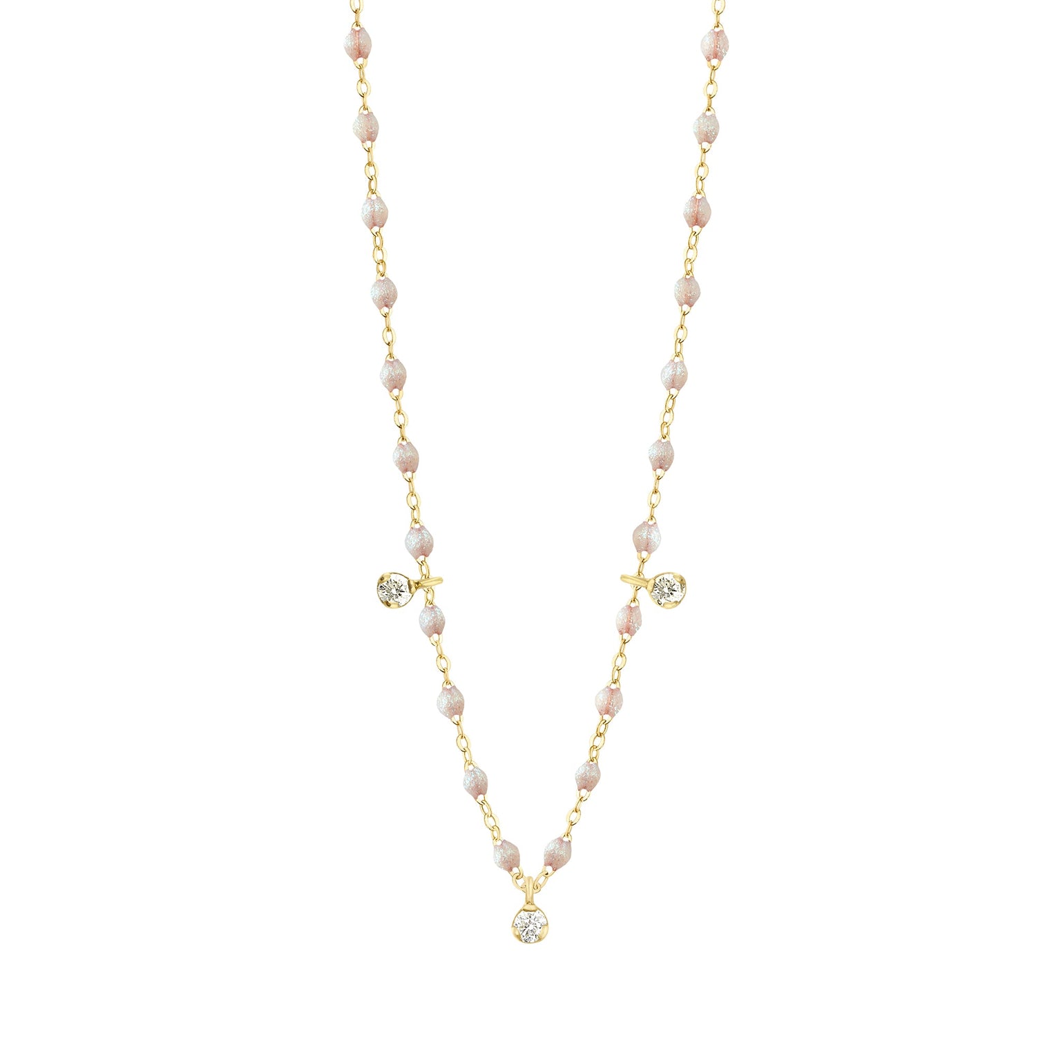 Gigi Clozeau - Collier opale Gigi Suprême, or jaune, 3 diamants, 45 cm