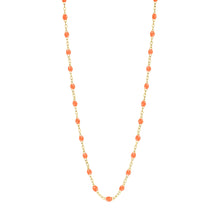 Gigi Clozeau - Collier orange fluo Classique Gigi, or jaune, 42 cm