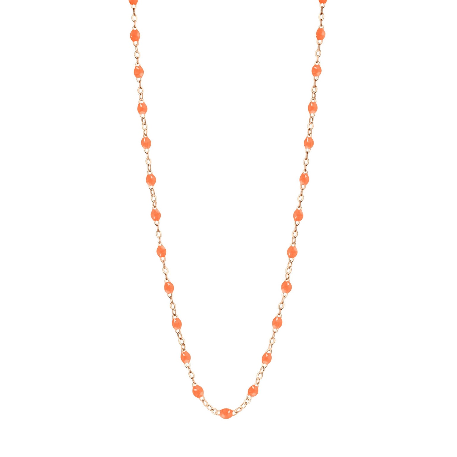 Gigi Clozeau - Collier orange fluo Classique Gigi, or rose, 50 cm