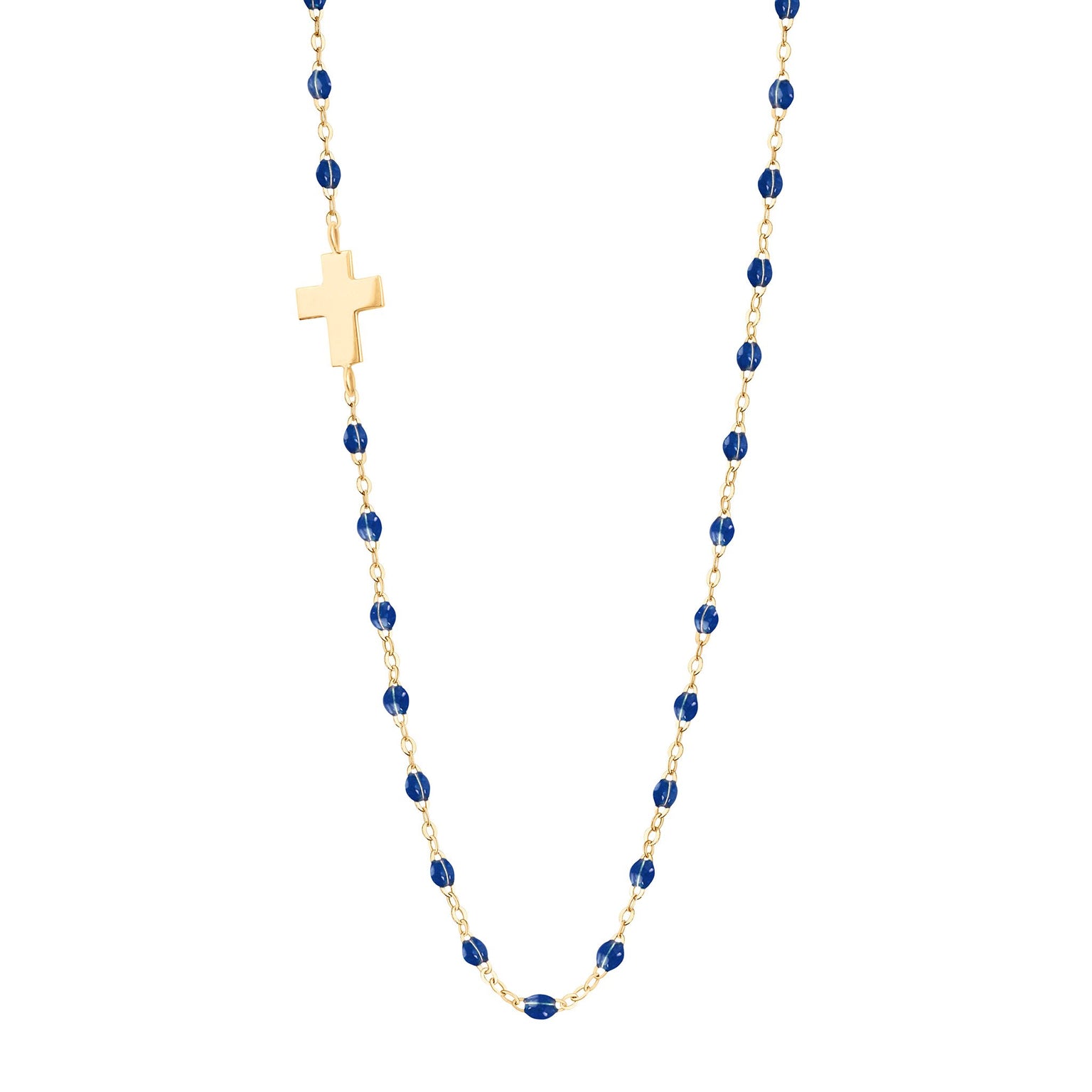 Gigi Clozeau - Collier prusse Croix de côté, or jaune, 42 cm