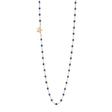 Gigi Clozeau - Collier prusse Etoile, diamant, or rose, 42 cm