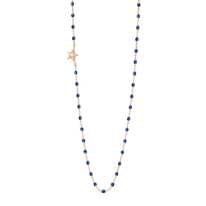 Gigi Clozeau - Collier prusse Etoile, diamant, or rose, 42 cm