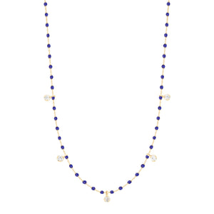 Gigi Clozeau - Collier prusse Mini Gigi, or jaune, 5 diamants, 55 cm
