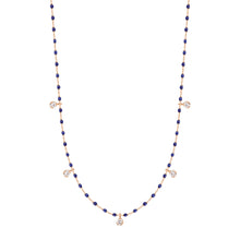 Gigi Clozeau - Collier prusse Mini Gigi, or rose, 5 diamants, 55 cm
